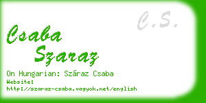 csaba szaraz business card