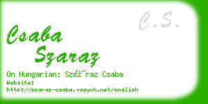 csaba szaraz business card